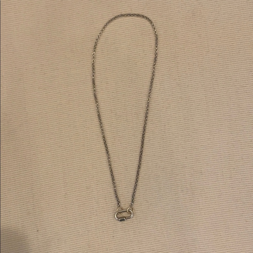 Marla Aaron silver baby lock with 16” rolo chain